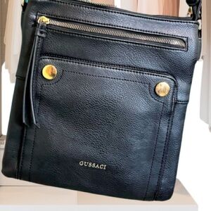 Gussaci Leather Black Crossbody